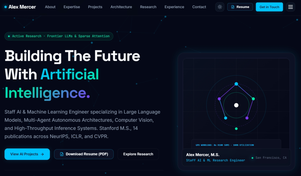 AI & ML Engineer Portfolio Website Template